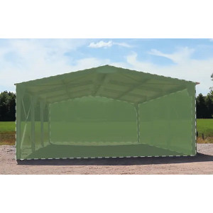 https://www.techni-contact.site/ressources/images/produits/merchandising/abri-bi-pente-en-kit-6x15x3-35m-bardage-2-pignons-1-long-pan-64449739-1.jpg - D’une surface de 90m², ce carport métallique est idéal pour la protection de vos véhicules et/ou outils grâce à un bardage sur trois côtés.
