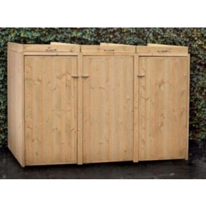 Abri cache poubelle en bois - Dimensions : I196 x P80 x H117 cm