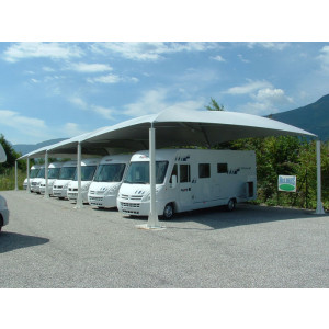 Abri camping car 10 x 5.50 métres - Dimensions (m) : L(10.00m) x l(5.50m) x h(2.07m)