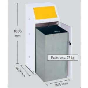 Abri conteneur poubelle - Capacité : 90 L - Dimensions : 400 x 405 x 1005 mm - Poids : 27 Kg