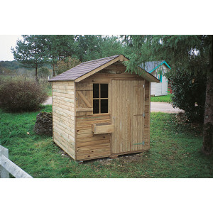 Abri de jardin en bois 2.00 x 2.00 mètres - Dimensions (L x P x H) : 2.00 x 2.00 x 2.40 m