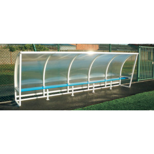 Bancs de touche football fond translucide - Longueur : de 1 à 6 m - Hauteur 1,6 m - Aluminium