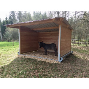 Abri pour chevaux déplaçable - Bois Français 100% Douglas (classe III naturel)