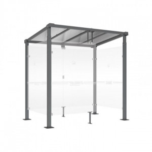 Abri fumeur - Longueur : 2500 ou 5000 mm - Sur platines