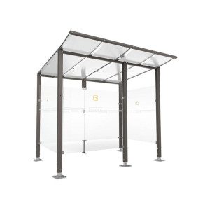 https://www.techni-contact.site/ressources/images/produits/merchandising/abri-fumeurs-modulo-13557937-1.jpg - Longueur : 2510 ou 5020 mm - Profondeur : 2008 ou 3400 mm - Avec ou sans bardage de retour avant - Scellement direct ou sur platines- Coloris au choix
