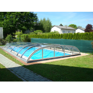 Abri piscine coulissant - Toit en structure aluminium ou thermolaqué de couleur