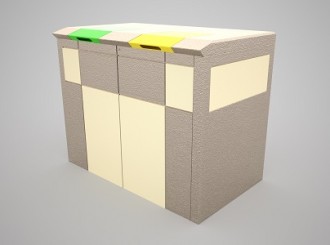 Abri pour conteneur poubelle en béton - Différentes combinaisons de coloris possible