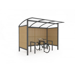 Abri pour vélo en bois - Dimensions : Ht 2,43 x L 3,14 ou 4,14 m x Pro 2,18 m