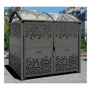 https://www.techni-contact.site/ressources/images/produits/merchandising/abri-velo-securise-l2520-mm-x-h2640-mm-x-p2830-mm-fermeture-code-ou-digicode-17315469-1.jpg - Structure : Poteaux en acier galvanisé 80 x 80 mm