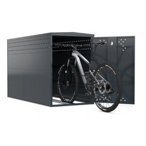 https://www.techni-contact.site/ressources/images/produits/merchandising/abri-velos-securise-en-acier-88592526-1.jpg - Acier - Dimensions (L x H x P) : 850 × 1250 × 2050 mm - Avec serrure à cylindre