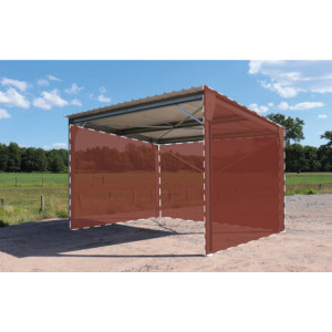 https://www.techni-contact.site/ressources/images/produits/merchandising/abri-voiture-monopente-4x5x3-4m-bardage-2-pignons-1-long-pan-19218564-1.jpg - Ce carport en acier galvanisé de 20 m² vous offre une belle surface de protection moyennant un bardage sur 3 côtés pour vos véhicules.