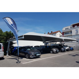 Abri voiture pour concessionnaire auto personnalisable - Solutions modulaires d'abris automobile