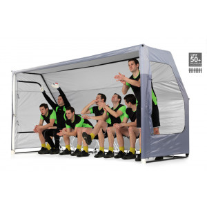 Abris de touche football pliable 8 places - Dimensions L x H x P : 366 x 183 x 135 cm