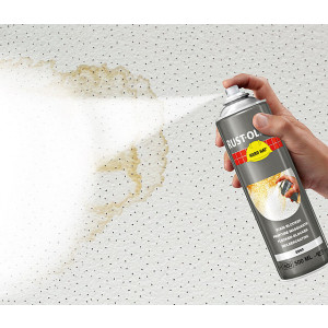 Aérosol peinture anti-taches et anti moisissures  - La peinture anti-taches en aérosol à séchage rapide qui élimine efficacement et de façon permanente les taches, notamment de suie, de moisissures et de graffitis.