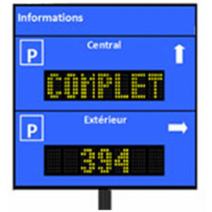 Afficheur pour parking - 3 hauteurs de caractères en standard (80-120 et 200mm)