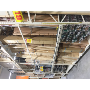 Agencement pour magasin bois - Hauteur : de 1200 à 5000 mm - Profondeur : de 600 à 1150 mm