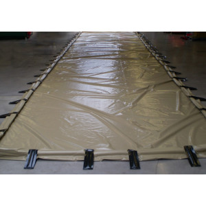 Aire de lavage pour engins de chantier 18000 L - Dimensions : 15 m x 4 m x 0.30 m de hauteur