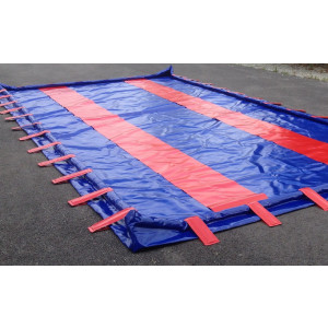 Aire de lavage souple pliable pour véhicules de chantier 6000 L - Dimensions : 6 m x 4 m x 0.25 m de hauteur