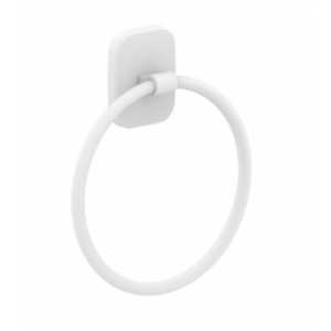 https://www.techni-contact.site/ressources/images/produits/merchandising/anneau-porte-serviettes-12722954-1.jpg - Zinc - Finition : Blanc mat - Fixation murale