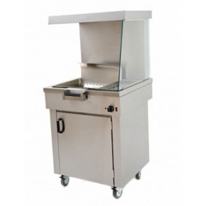 Appareil de maintien au chaud frites sur meuble - Dimensions L x P x H : 740 x 710  x 1560 mm 