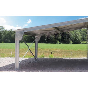 https://www.techni-contact.site/ressources/images/produits/merchandising/appentis-pour-abri-en-kit-4-1x5x2-49m-42574655-1.jpg - D’une surface de 80m², cette structure métallique est conçue pour être ajoutée à un abri en kit existant afin d'étendre la surface couverte par celui-ci.