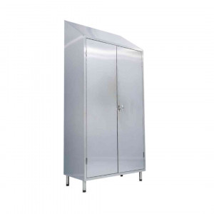 https://www.techni-contact.site/ressources/images/produits/merchandising/armoire-a-balai-en-acier-inoxydable-53737393-1.jpg - Dimensions (L x P x H) : 950 x 500 x 2160 mm – 2 Portes battantes - En acier inoxydable