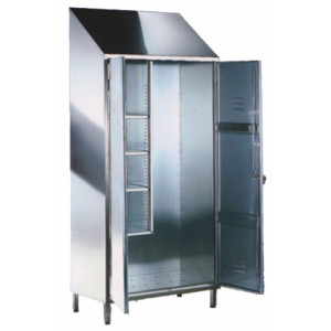 Armoire à balais inox 2 portes - En acier inox épaisseur 0,8 mm - Dimensions (L x P x H) : 950 x 500 x 2160 mm