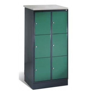 Armoire à casier avec 3 casiers superposés - 6 ou 9 casiers - Largeur : 620 ou 920 mm - Profondeur : 500 mm - Hauteur : 1250 mm