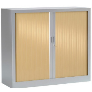Armoire basse à rideaux  2 tablettes - Longueur : 80, 100 ou 120 cm - 2 tablettes