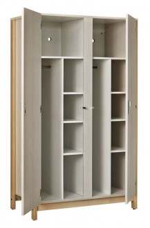 Armoire chambre internats - 2 portes (1/2 penderie et 1/2 lingère par porte) - structure en hêtre 