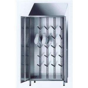 Armoire de rangement pour 24 bottes - En acier inox - Dimensions (L x P x H) : 950 x 500 x 2160 mm