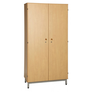 Armoire de rangement scolaire - 2 portes battantes - mélaminé - Piètement socle ou latéral