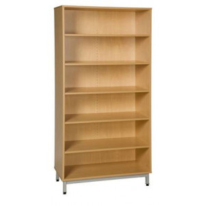 Armoire de rangement scolaire haute - 5 tablettes réglables - mélaminé - Piètement socle 
ou latéral