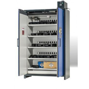 https://www.techni-contact.site/ressources/images/produits/merchandising/armoire-de-recharges-batteries-lithium-ion-securisee-75146424-1.jpg - Stockage actif - Dimensions : L.1193 x P.615 x H.2224 mm - Charge max : 600 kg