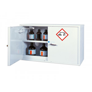 Armoire de sécurité stockage de produits chimiques - Double paroi isolée - Armoire basse 2 portes - Dim. 65 ht x 110 larg. x 52 cm de prof.