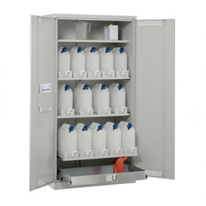 Armoire de stockage à lubrifiants - Matière : acier - Capacité : 15 bidons 