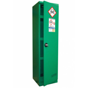 Armoire de stockage pour phytosanitaires - 1 porte - Armoire de sécurité étroite avec rétention : 3 étagères de 12L et 1 bac de 22,5 L - Rétention totale : 58,5 L