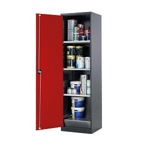 Armoire de sûreté porte pleine - Charge admissible par étagère : 50 kg - Volume de l'armoire : 552 L