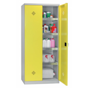 Armoire de sûreté pour produits dangereux - Construction monobloc en tôle d’acier, corps et portes 7/10e