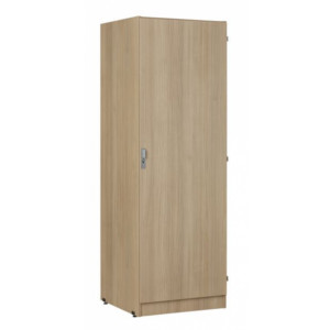 Armoire penderie et lingère - 1 porte (1/2 penderie et 1/2 lingère) - mélaminé - Dimensions (LxHxP) 600 x 1800 x 590 mm