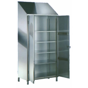 Armoire porte-objet en inox - En acier inox - Dimensions (L x P x H) : 950 x 500 x 2160 mm