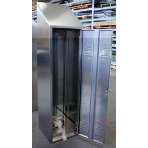 Armoire porte objets inox 1 porte - En acier inox - Dimensions (L x P x H) : 500 x 500 x 2160 mm