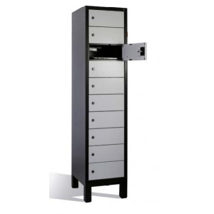 Armoire recharge ordinateurs portables  - 10 ou 20 casiers - Profondeur 500 mm - Avec pieds ou socle