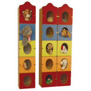 Armoire pour rangement de peluches - Dimensions (L x P x H) cm : 20 x 16 x 106