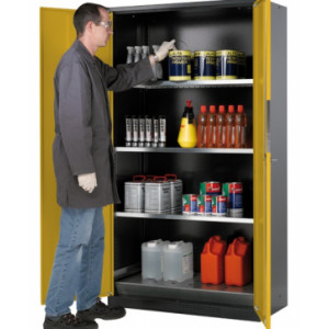 Armoire produits dangereux 2 portes - Volume de l'armoire : 1065 litres - Volume du bac : 33 litres