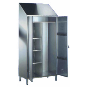 Armoire range-balais en inox - En inox - Dimensions (L x P x H) : 950 x 500 x 2160 mm