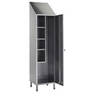 Armoire range balais inox - En acier inox épaisseur 0,8 mm - Dimensions (L x P x H) : 600 x 500 x 2160 mm