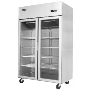 Armoire réfrigérée positive vitrée 2 portes - Capacité : 900 L - Dégivrage : Automatique