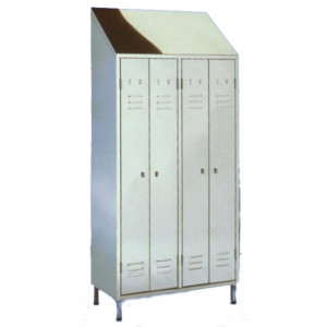 Armoire vestiaire 2 places - En acier inox - Dimensions (L x P x H) : 950 x 500 x 2160 mm