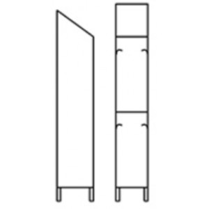 Armoire vestiaire 2 portes inox - En acier inox épaisseur 0,8 mm - Dimensions (L x P x H) : 325 x 400 x 2000 mm